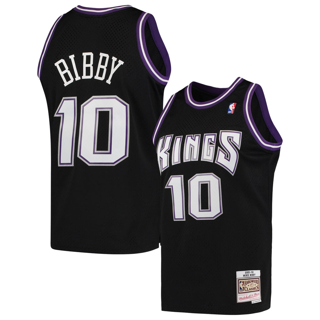 Men's Sacramento Kings Mike Bibby Mitchell & Ness Black Hardwood Classics Swingman Jersey