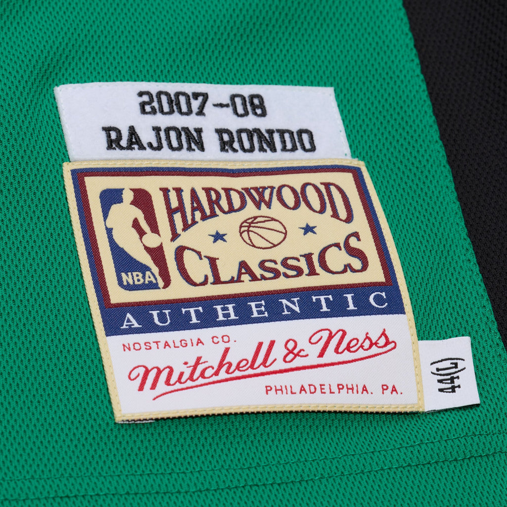 Men's Boston Celtics Rajon Rondo Mitchell & Ness Kelly Green 2007-08 Hardwood Classics Authentic Jersey