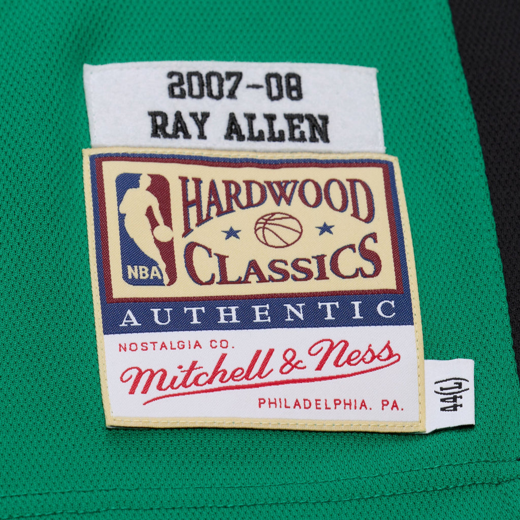 Men's Boston Celtics Ray Allen Mitchell & Ness Kelly Green 2007-08 Hardwood Classics Authentic Jersey