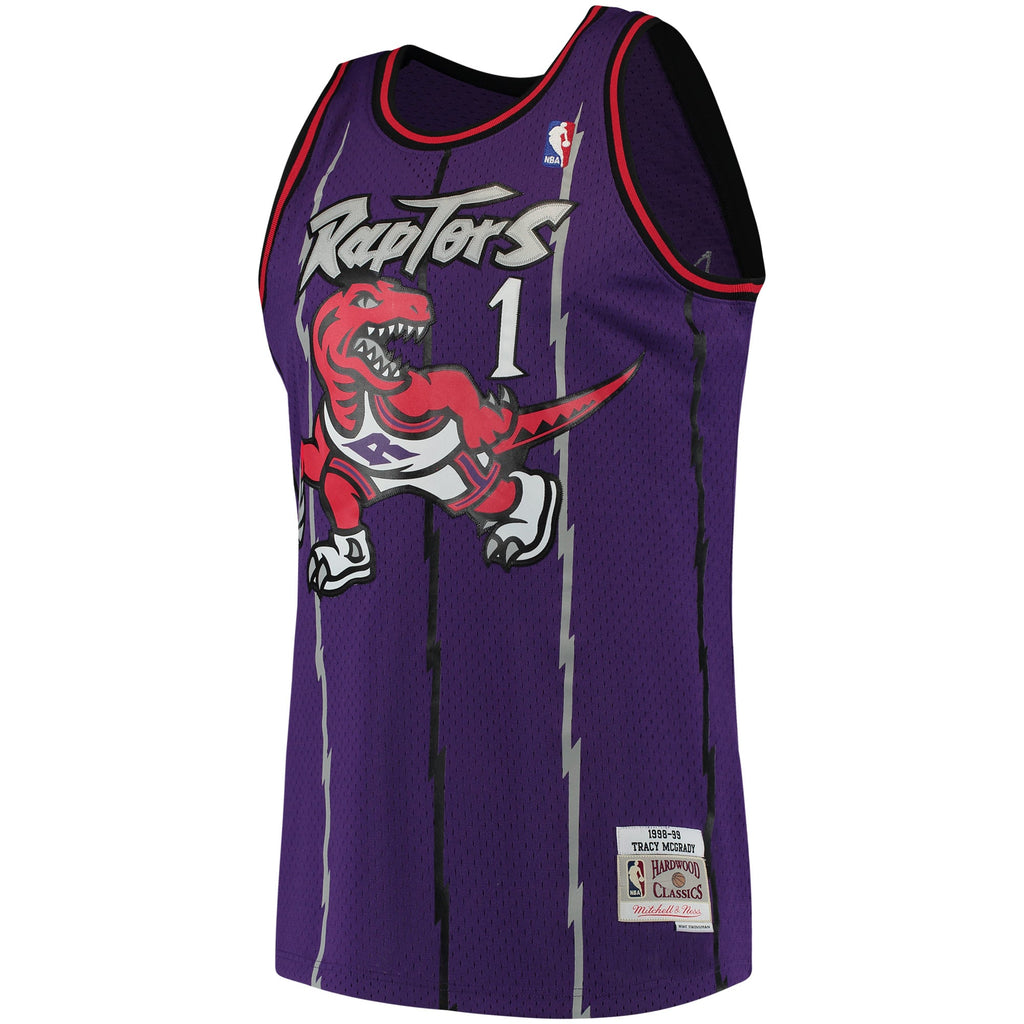 Men's Toronto Raptors Tracy McGrady Mitchell & Ness Purple Hardwood Classics Swingman Jersey