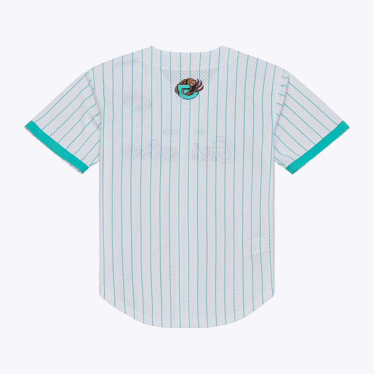 Men's Memphis Grizzlies Mitchell & Ness White Head Coach Pinstripe Mesh Full-Button Baseball Jersey