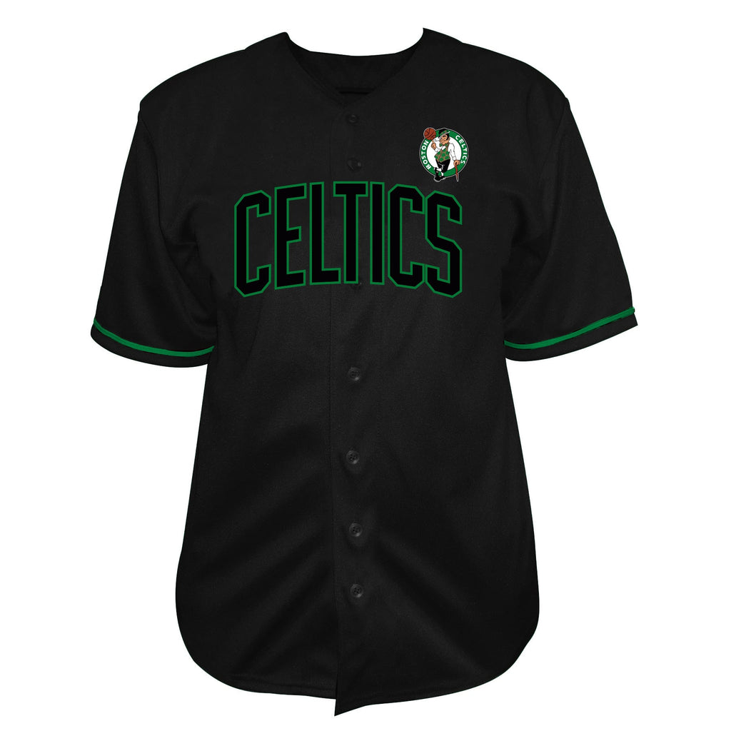 Men's Boston Celtics Jayson Tatum Profile Black Big & Tall Name & Number Button-Up Jersey
