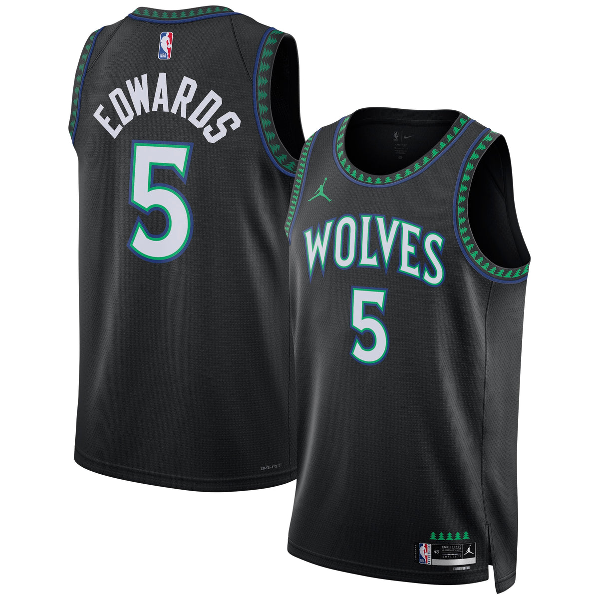Unisex Minnesota Timberwolves Anthony Edwards Jordan Brand Black Swingman Jersey - Statement Edition