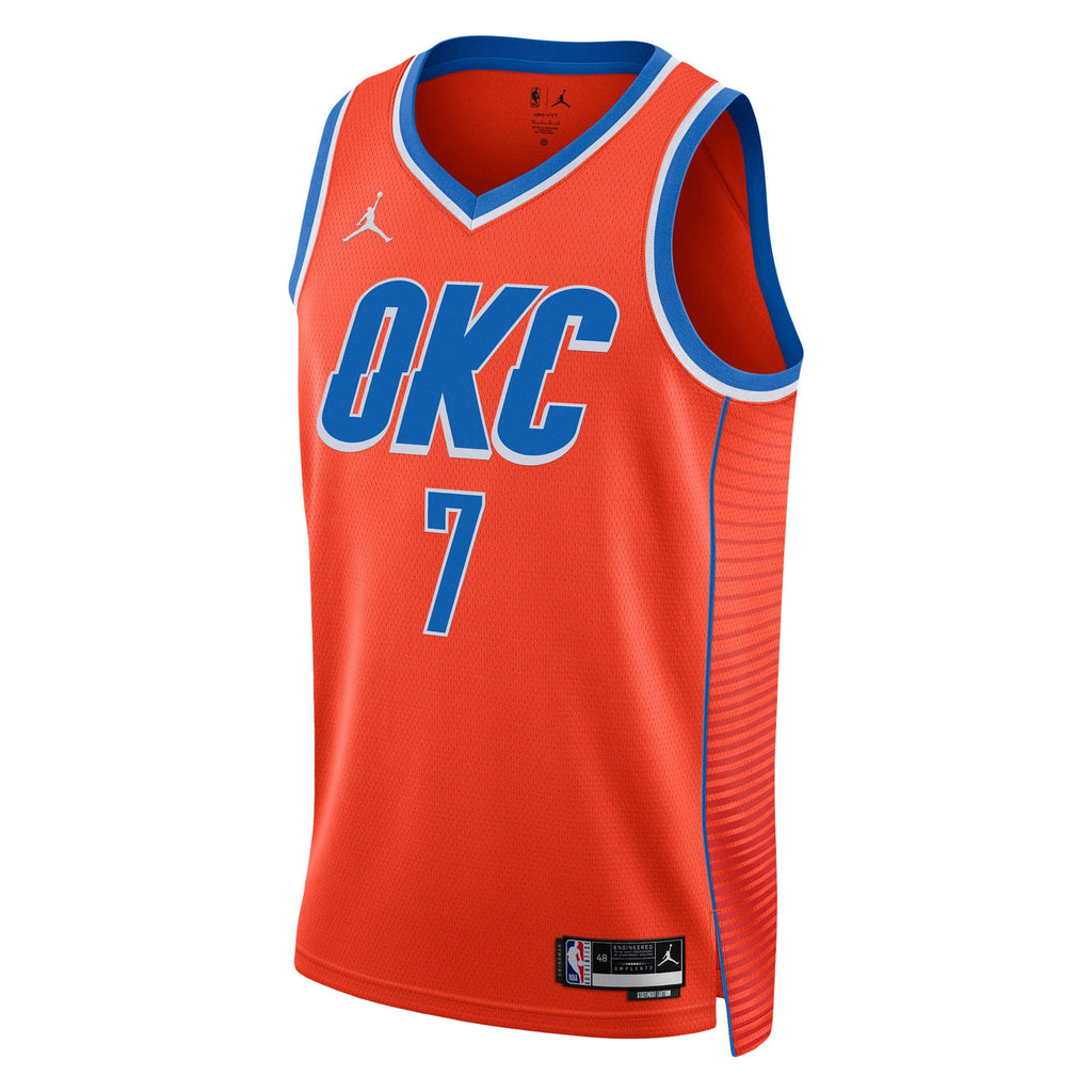 Unisex Oklahoma City Thunder Chet Holmgren Jordan Brand Orange Swingman Jersey - Statement Edition