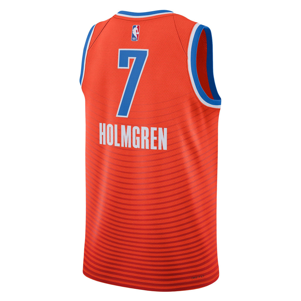 Unisex Oklahoma City Thunder Chet Holmgren Jordan Brand Orange Swingman Jersey - Statement Edition