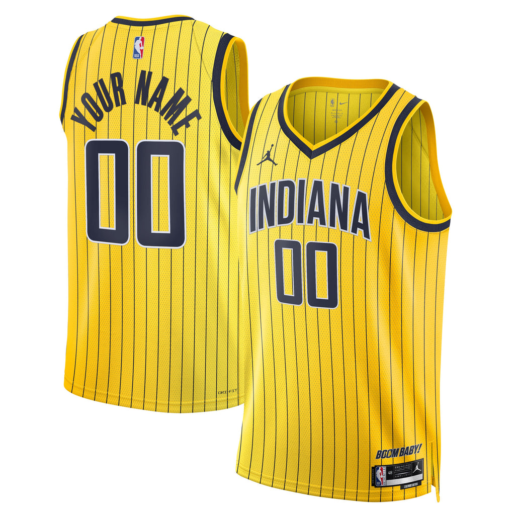 Unisex Indiana Pacers  Jordan Brand Yellow Swingman Custom Jersey - Statement Edition