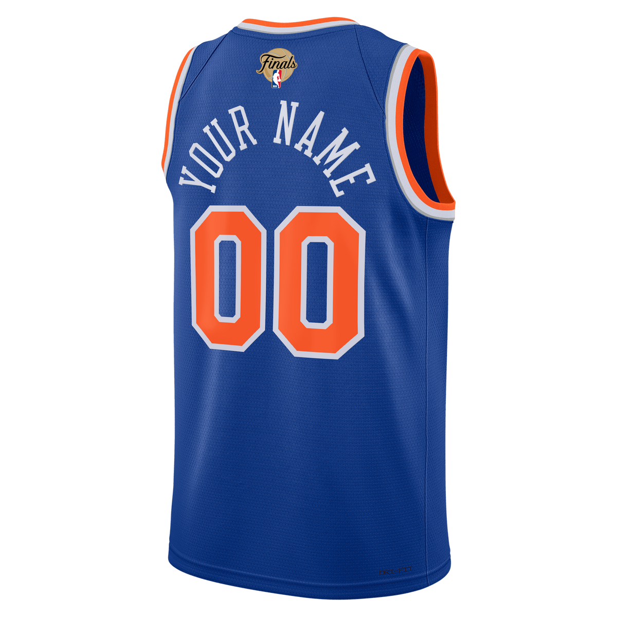 Unisex New York Knicks Nike Blue 2026 NBA Finals Patch Swingman Custom Jersey - Icon Edition