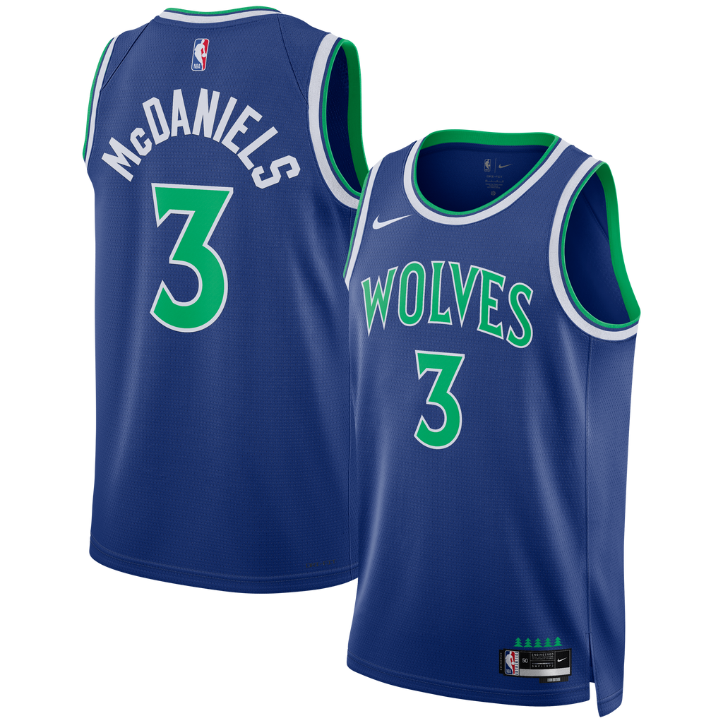 Unisex Minnesota Timberwolves Jaden McDaniels Nike Blue Swingman Jersey - Icon Edition