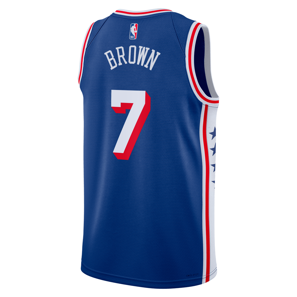 Unisex Philadelphia 76ers Jaylen Brown Nike Royal Swingman Jersey - Icon Edition