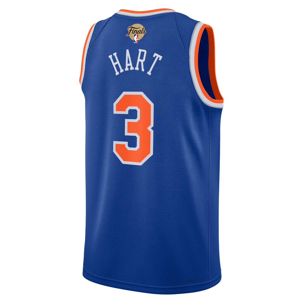 Unisex New York Knicks Josh Hart Nike Blue 2026 NBA Finals Patch Swingman Jersey - Icon Edition
