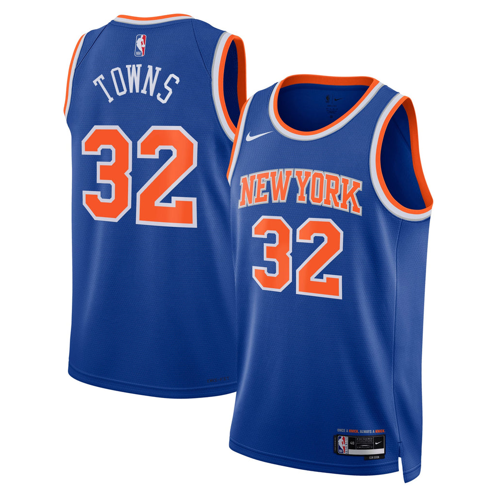 Unisex New York Knicks Karl-Anthony Towns Nike Blue Swingman Jersey - Icon Edition