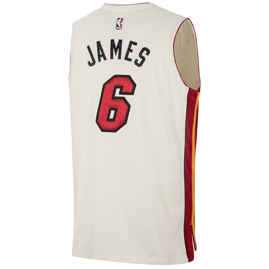 Unisex Miami Heat LeBron James Nike Cream Forever King Reserve Authentic Jersey