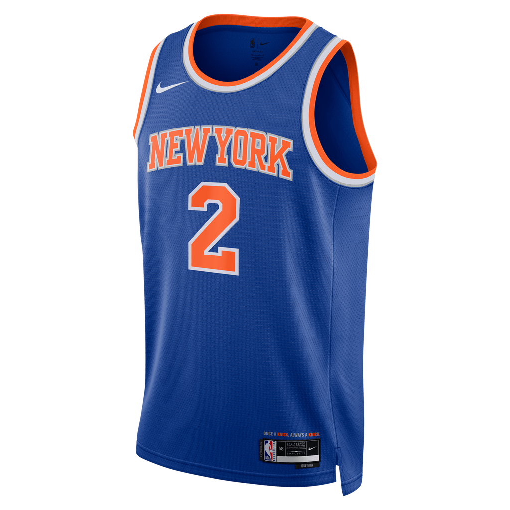 Unisex New York Knicks Miles McBride Nike Blue 2026 NBA Finals Patch Swingman Jersey - Icon Edition