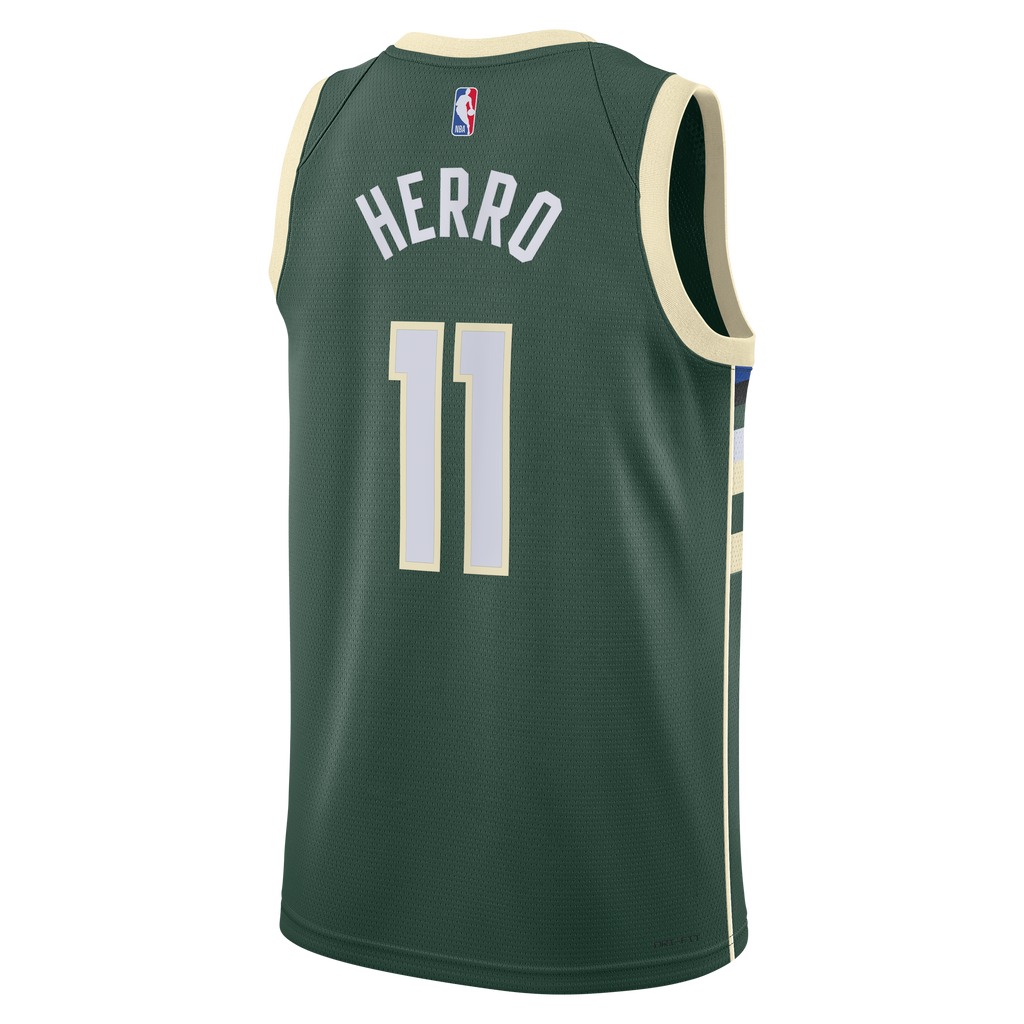 Unisex Milwaukee Bucks Tyler Herro Nike Hunter Green Swingman Jersey - Icon Edition