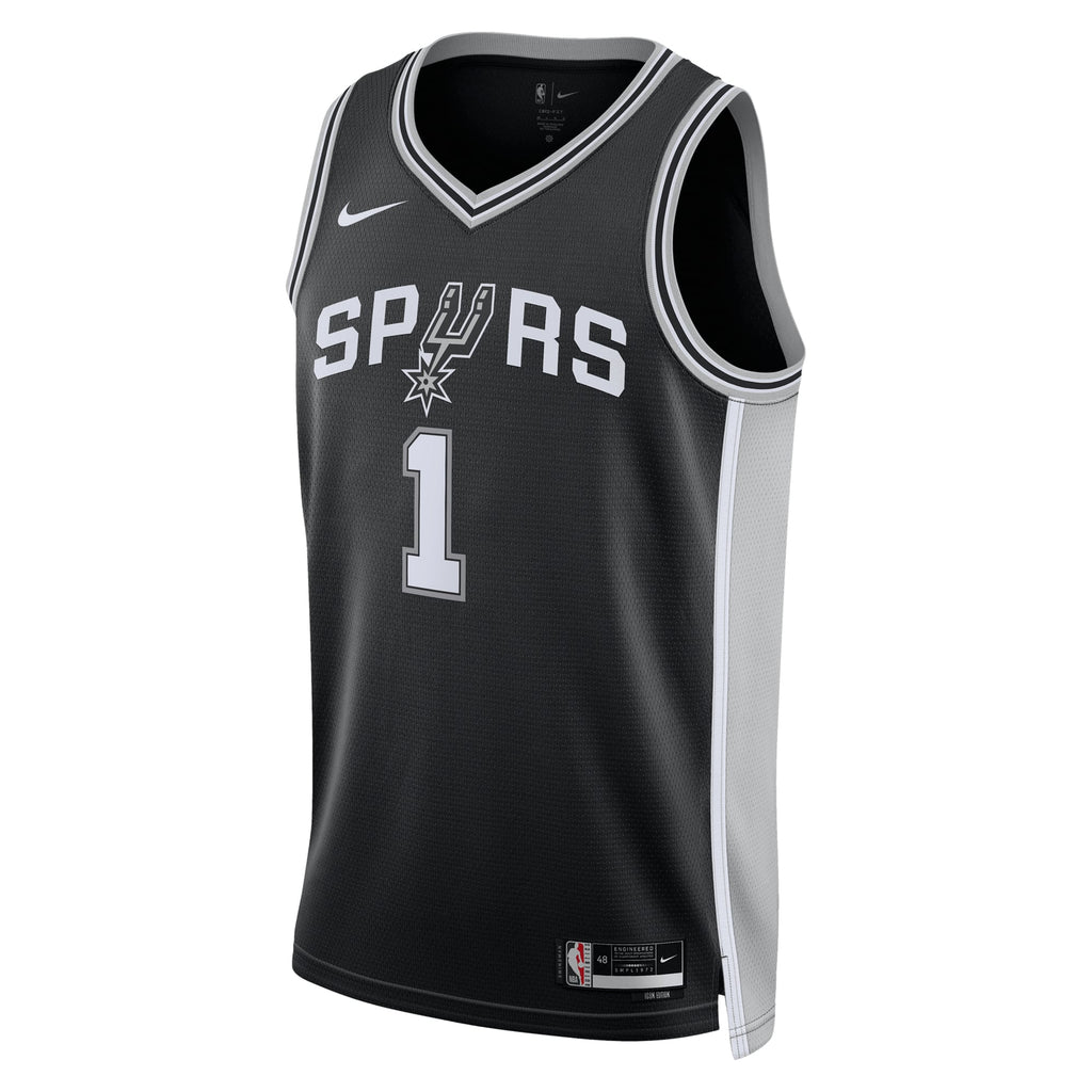 Unisex San Antonio Spurs Victor Wembanyama Nike Black Swingman Jersey - Icon Edition