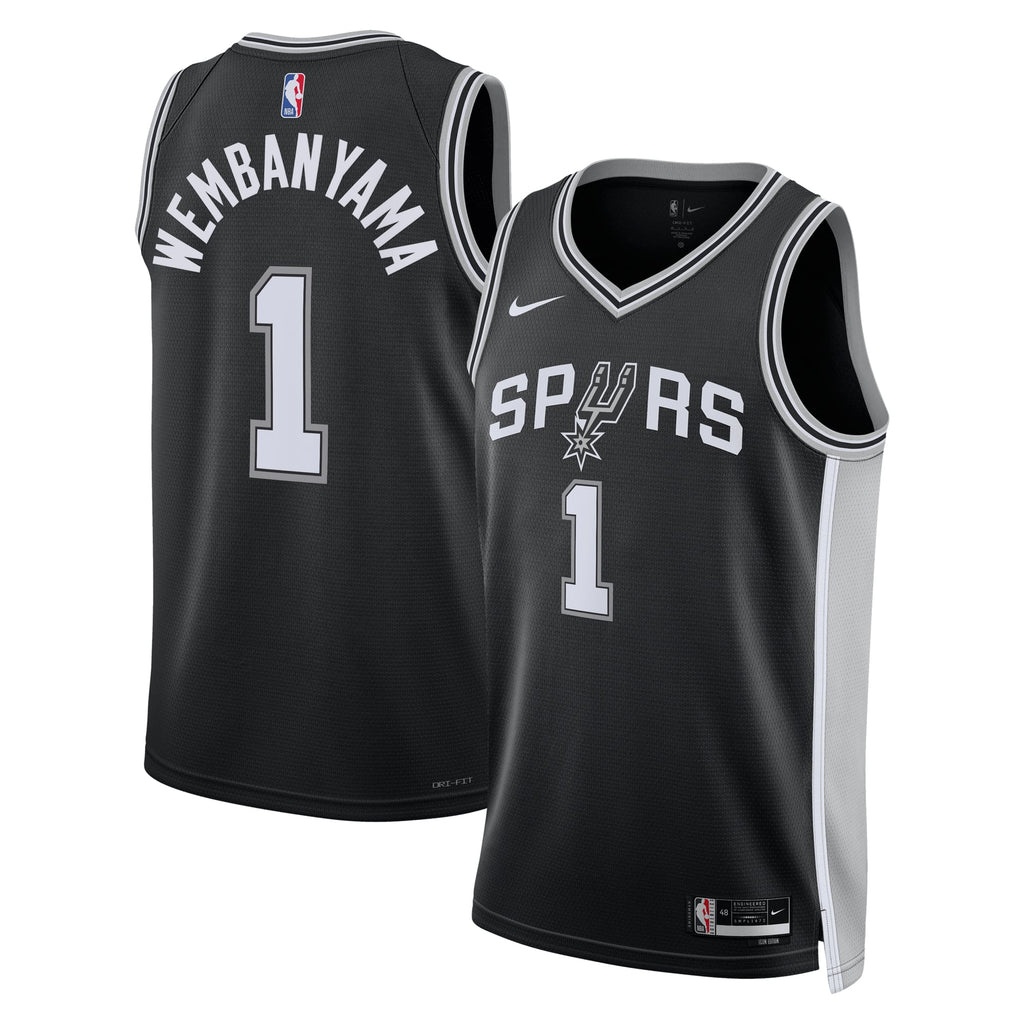 Unisex San Antonio Spurs Victor Wembanyama Nike Black Swingman Jersey - Icon Edition