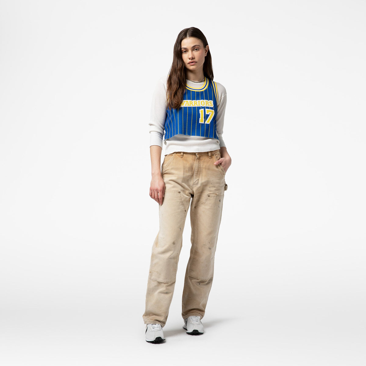Women's Golden State Warriors Chris Mullin Mitchell & Ness x DANNIJO Royal Fashion Cropped Basketball Jersey
