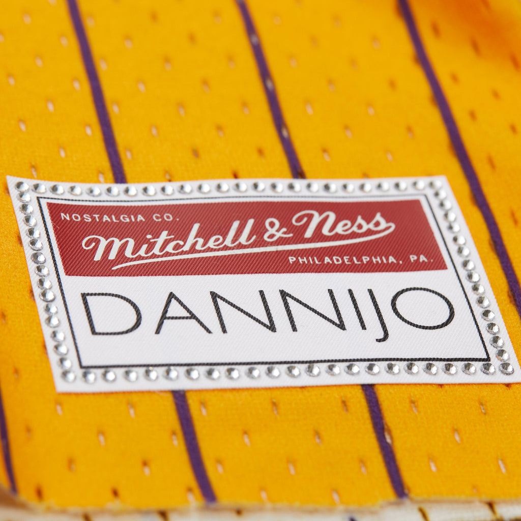 Women's Los Angeles Lakers Magic Johnson Mitchell & Ness x DANNIJO Yellow Fashion Cropped Basketball Jersey