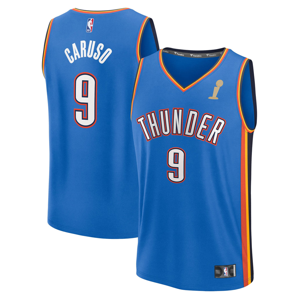 Youth Oklahoma City Thunder Alex Caruso Fanatics Blue 2025 NBA Finals Champions Fast Break Replica Player Jersey - Icon Edition