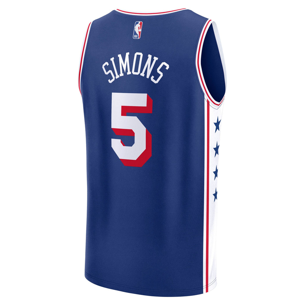 Youth Philadelphia 76ers Anfernee Simons Fanatics Royal Fast Break Replica Jersey - Icon Edition