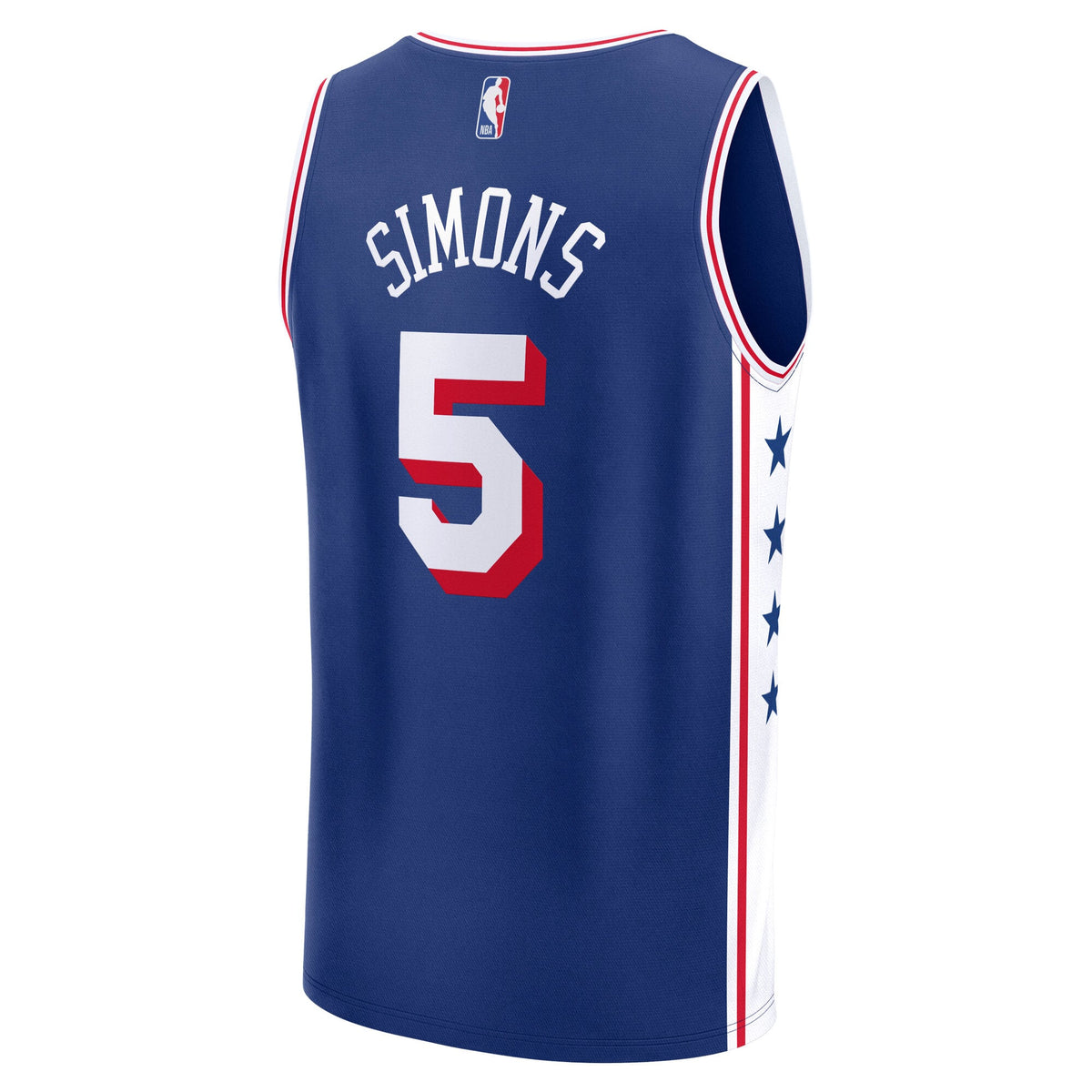Youth Philadelphia 76ers Anfernee Simons Fanatics Royal Fast Break Replica Jersey - Icon Edition