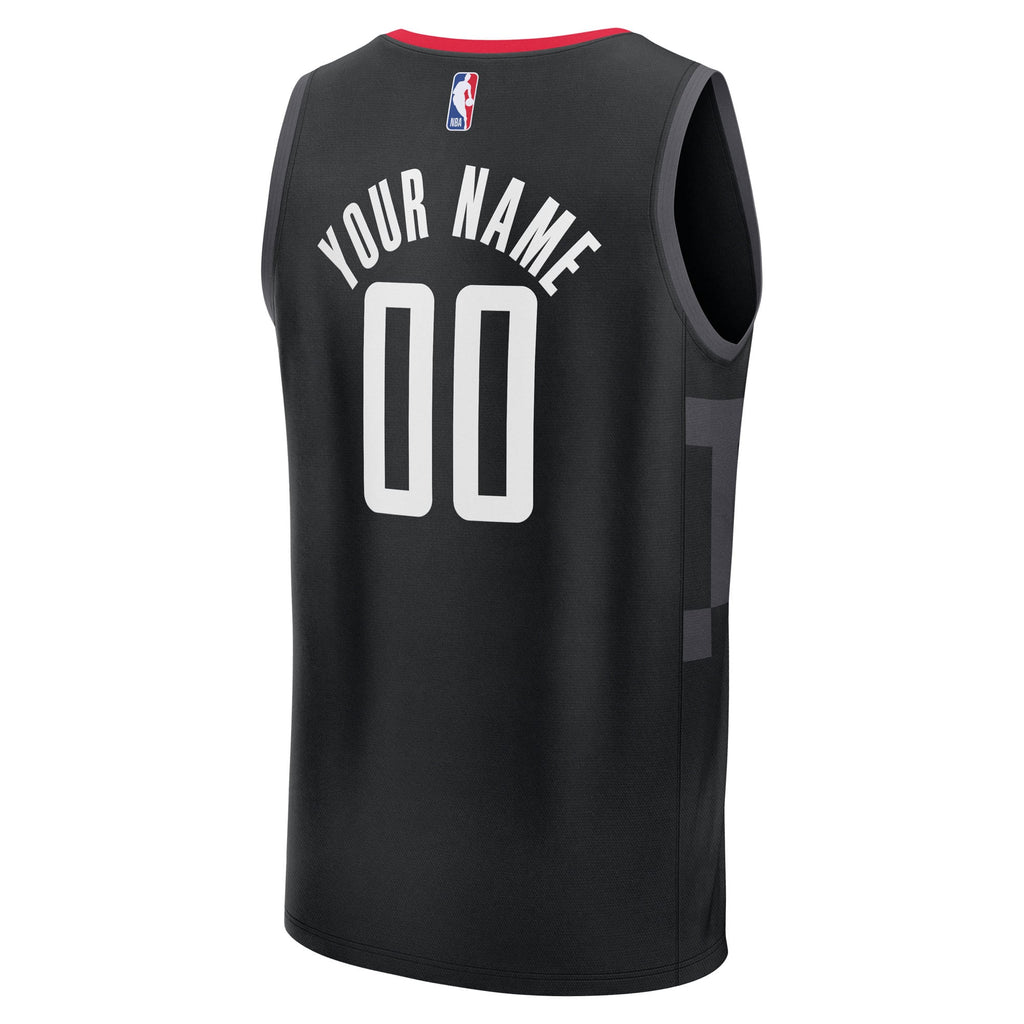 Youth Houston Rockets Fanatics Black Fast Break Custom Jersey - Statement Edition