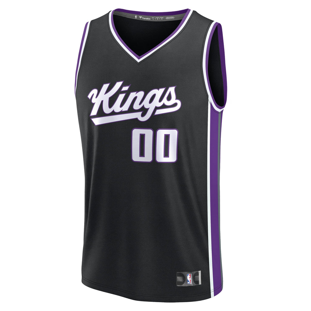 Youth Sacramento Kings Fanatics Black Fast Break Custom Replica Jersey - Icon Edition