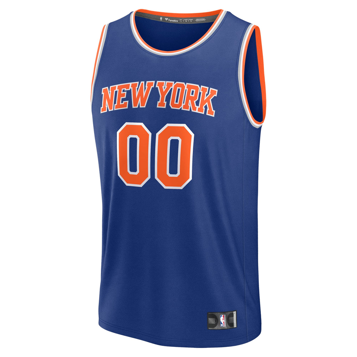 Youth New York Knicks Fanatics Blue Fast Break Custom Replica Jersey - Icon Edition