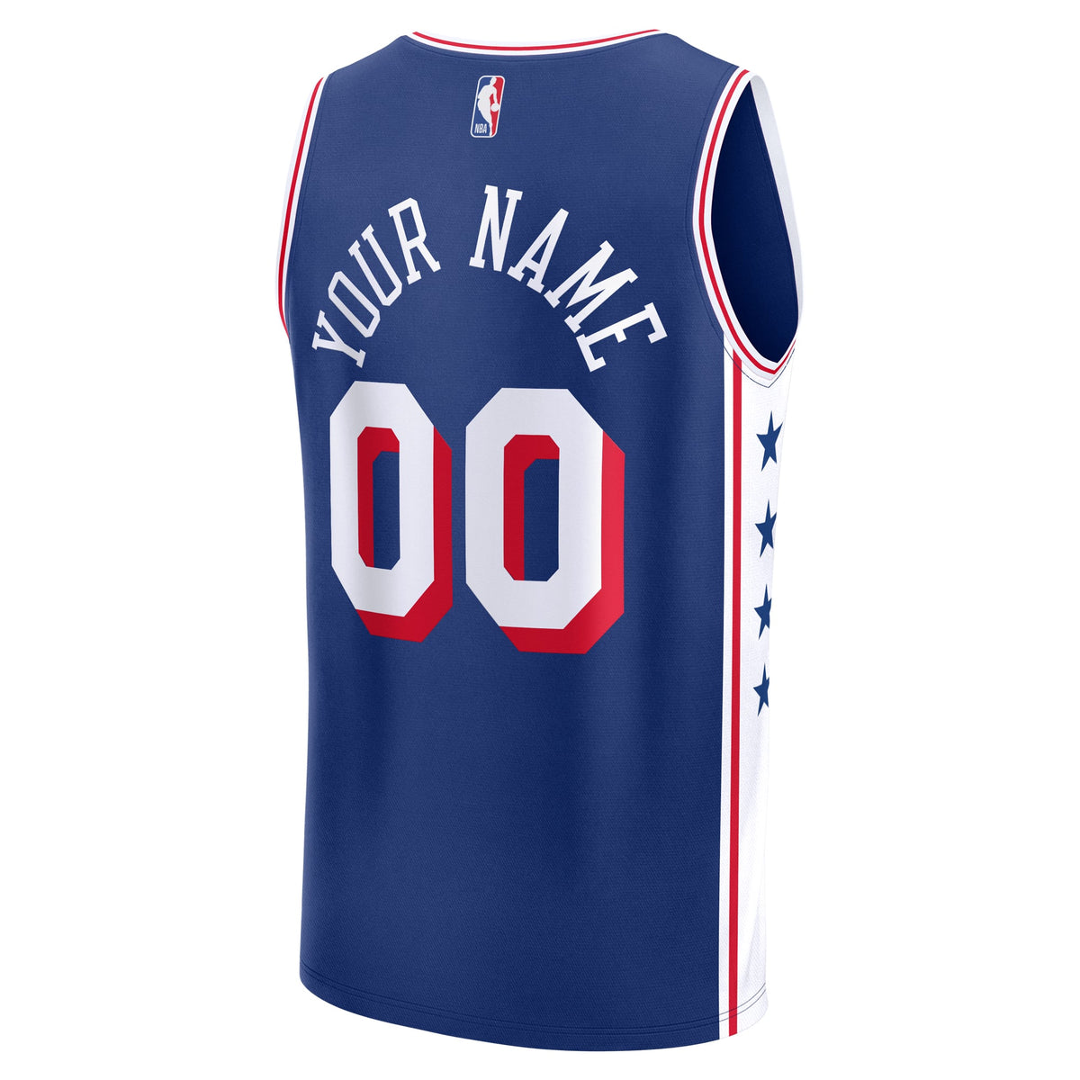 Youth Philadelphia 76ers Fanatics Blue Fast Break Custom Replica Jersey - Icon Edition
