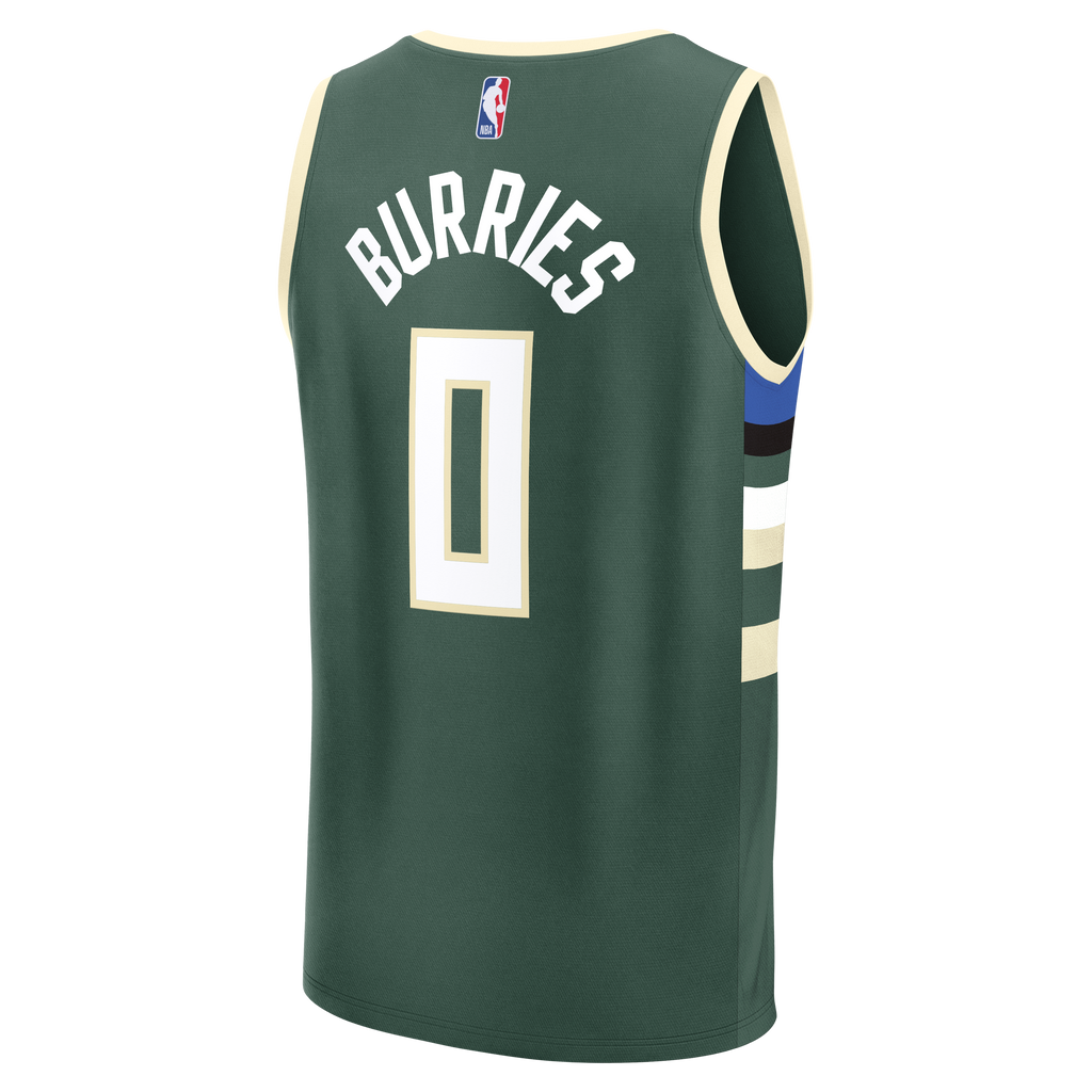 Youth Milwaukee Bucks Brayden Burries Fanatics Hunter Green Fast Break Replica Jersey - Icon Edition