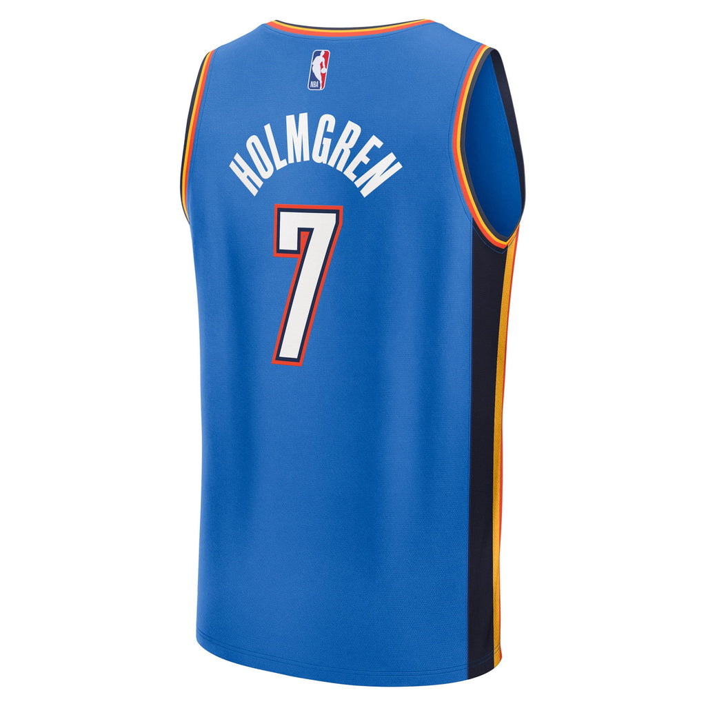 Youth Oklahoma City Thunder Chet Holmgren Fanatics Blue 2025 NBA Finals Champions Fast Break Replica Player Jersey - Icon Edition