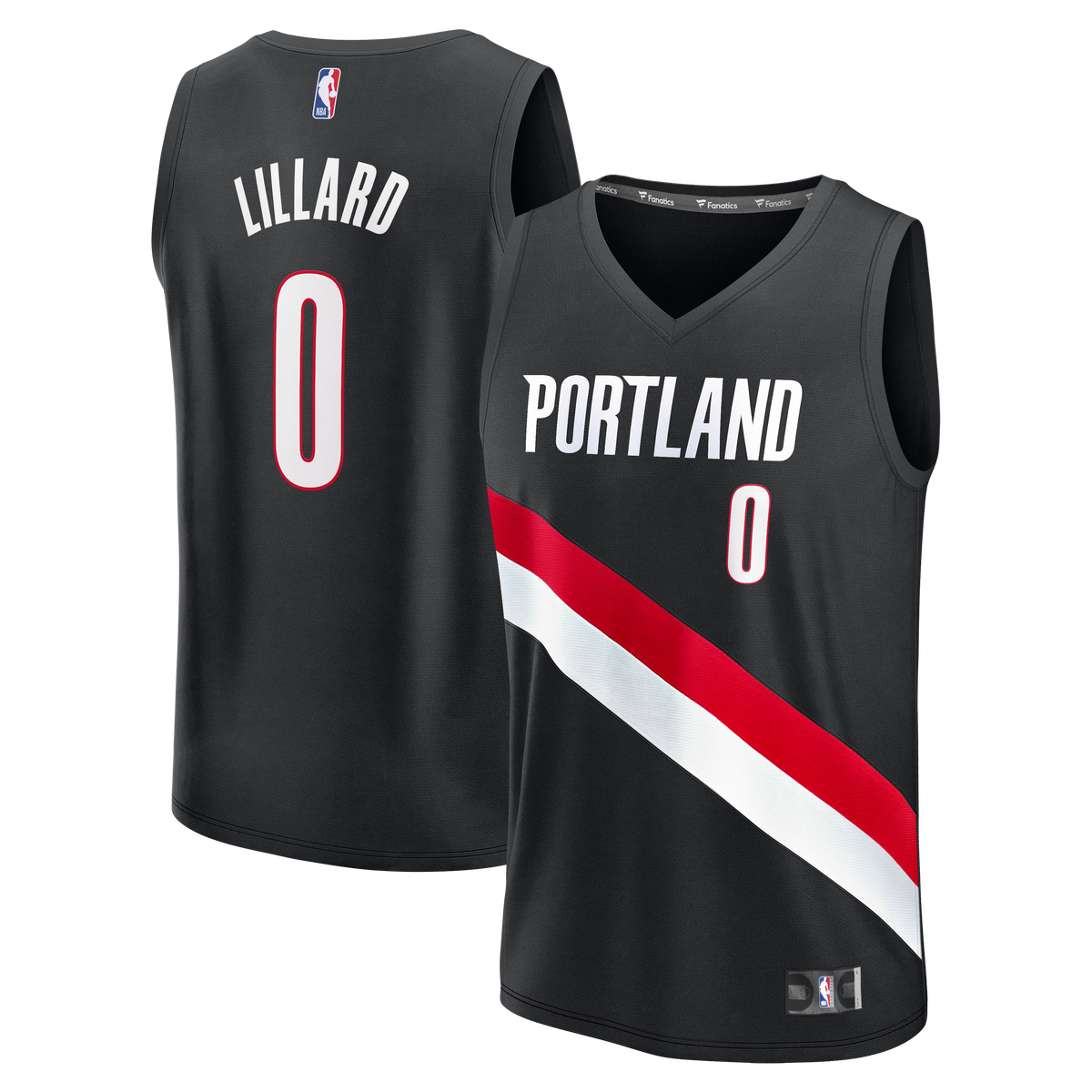 Youth Portland Trail Blazers Damian Lillard Fanatics Black Fast Break Replica Jersey - Icon Edition