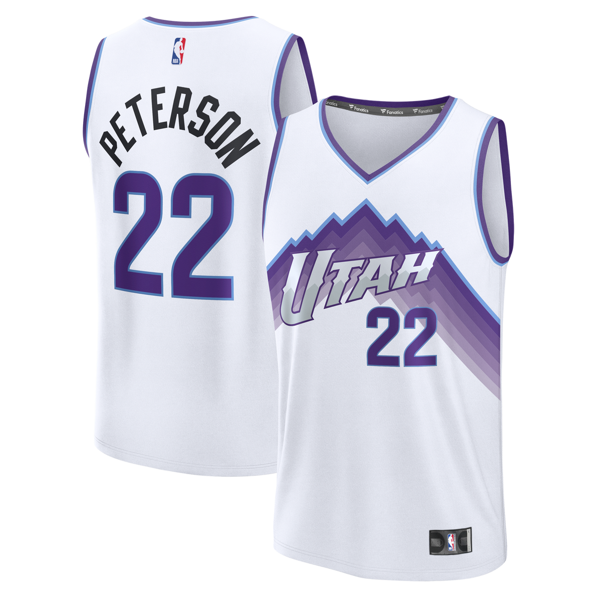 Youth Utah Jazz Darryn Peterson Fanatics White Fast Break Replica Jersey - Association Edition