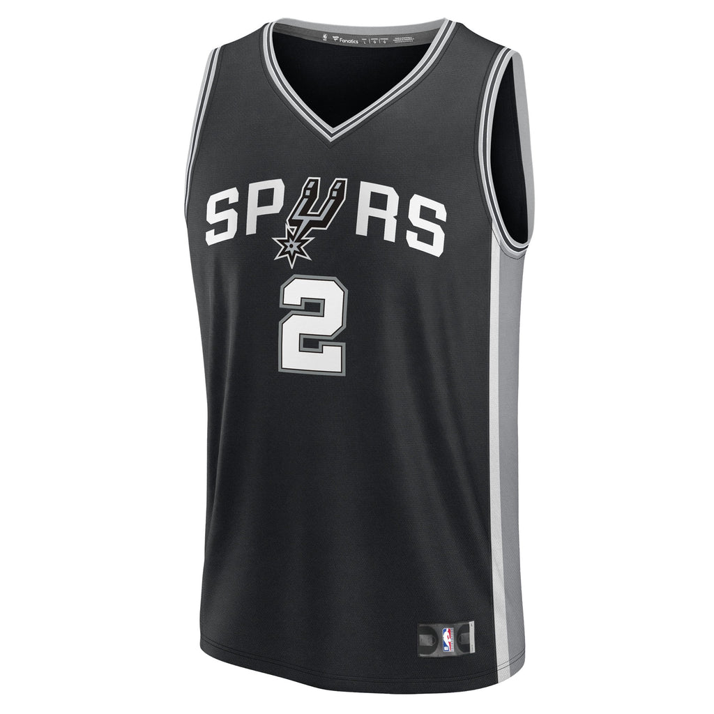 Youth San Antonio Spurs Dylan Harper Fanatics Black 2025 NBA Draft First Round Pick Fast Break Replica Jersey - Icon Edition