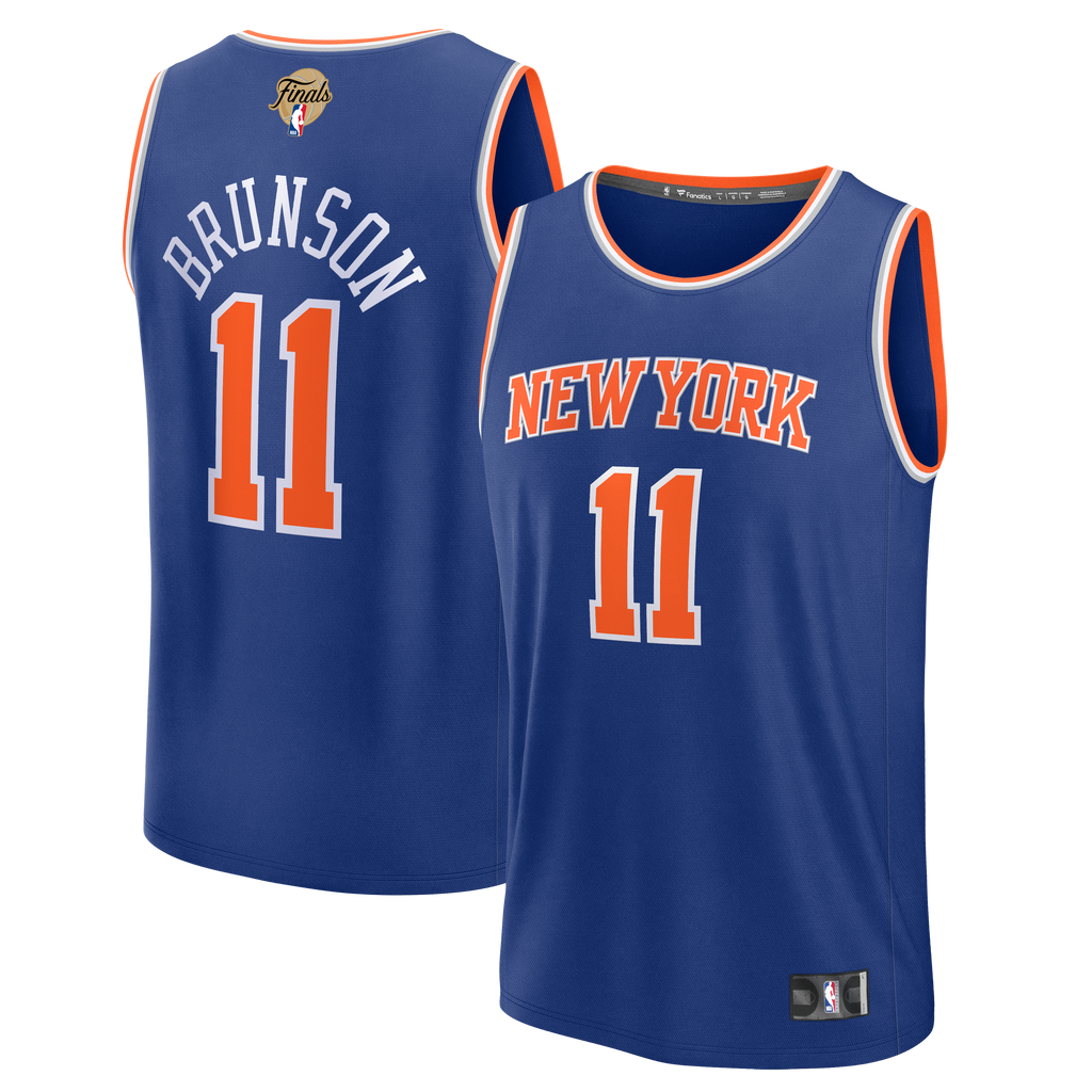 Youth New York Knicks Jalen Brunson Fanatics Blue 2026 NBA Finals Patch Fast Break Jersey - Icon Edition