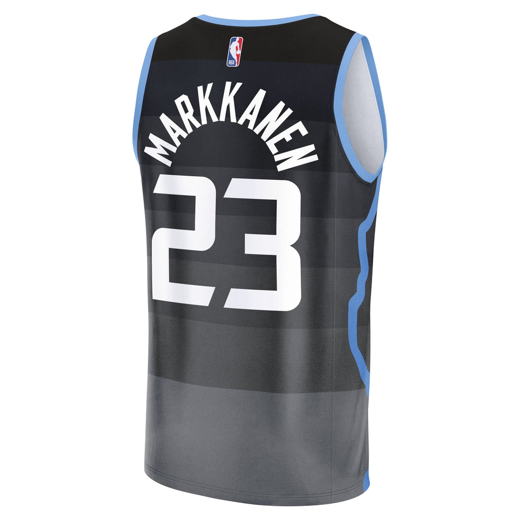 Youth Utah Jazz Lauri Markkanen Fanatics Black Fast Break Jersey - City Edition