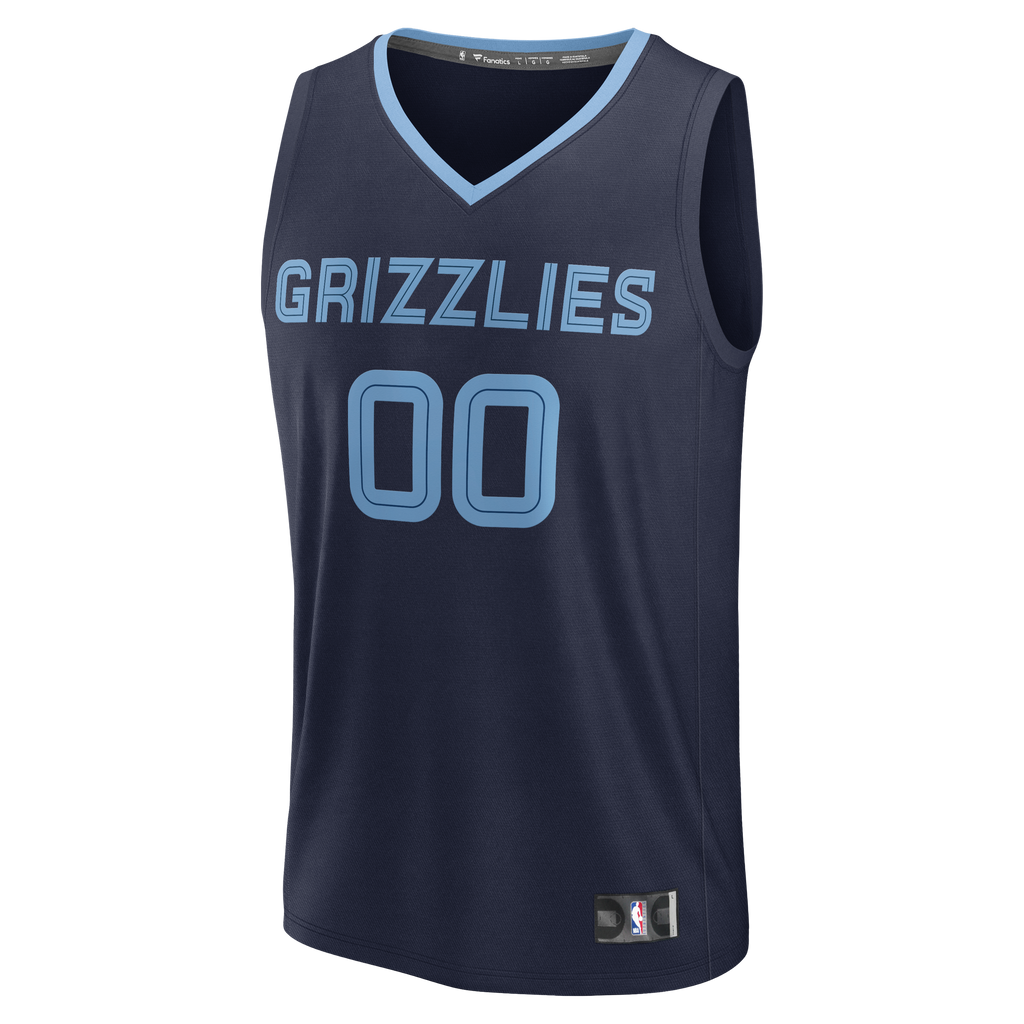 Youth Memphis Grizzlies Fanatics Navy Fast Break Custom Jersey - Icon Edition