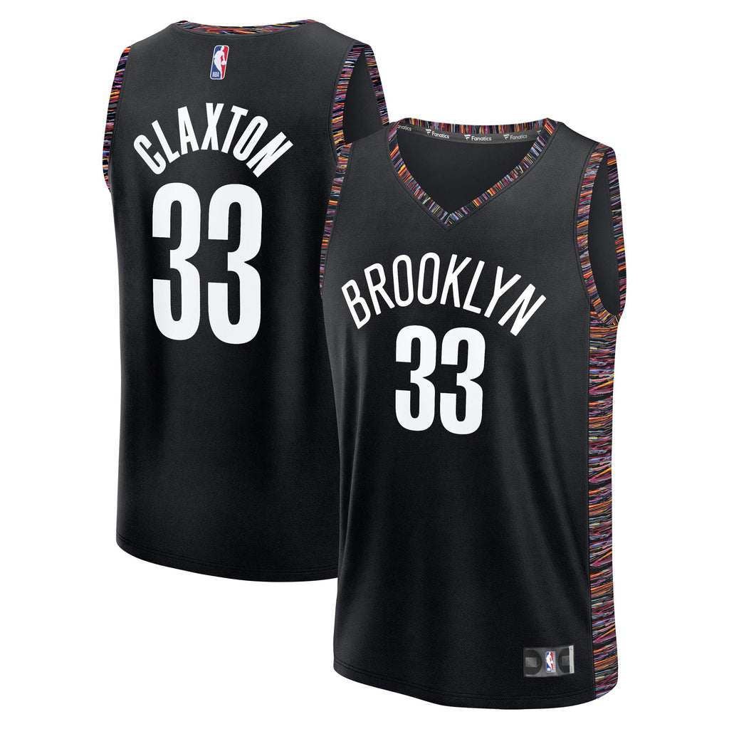 Youth Brooklyn Nets Nic Claxton Fanatics Black Fast Break Jersey - City Edition