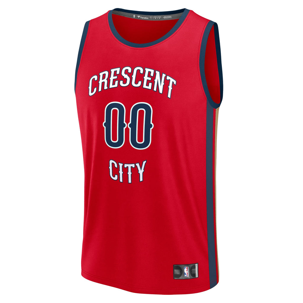 Youth New Orleans Pelicans Fanatics Red Fast Break Custom Replica Jersey - Statement Edition