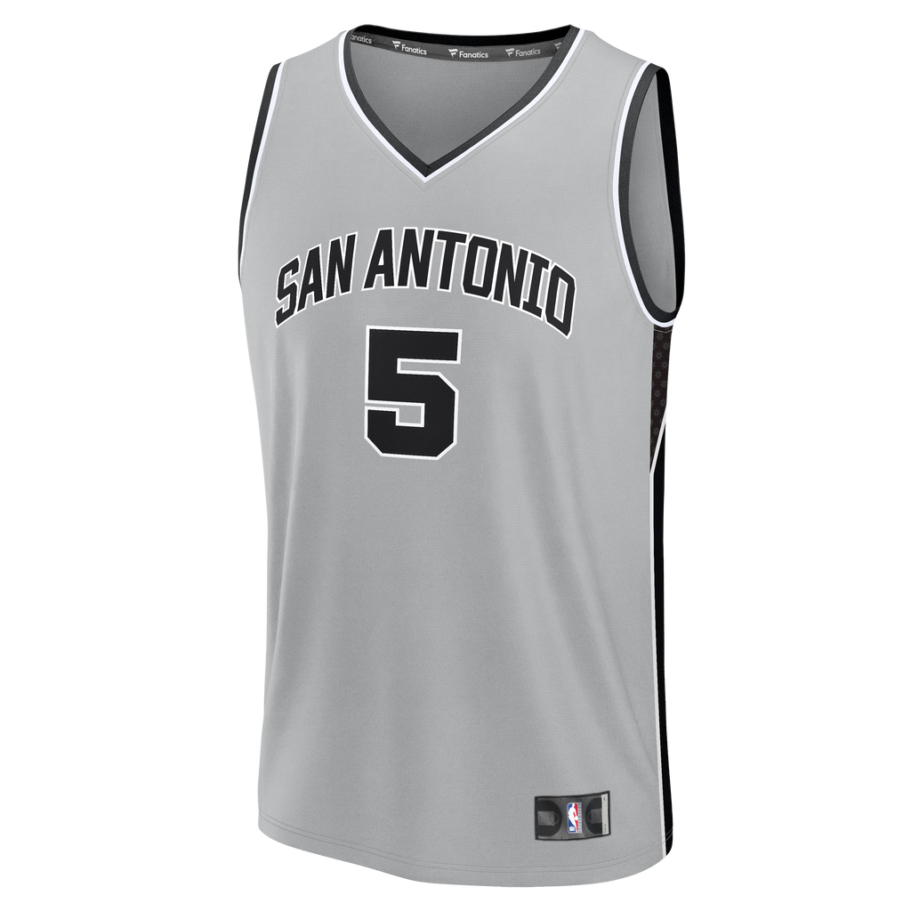 Youth San Antonio Spurs Stephon Castle Fanatics Silver Fast Break Jersey - Statement Edition