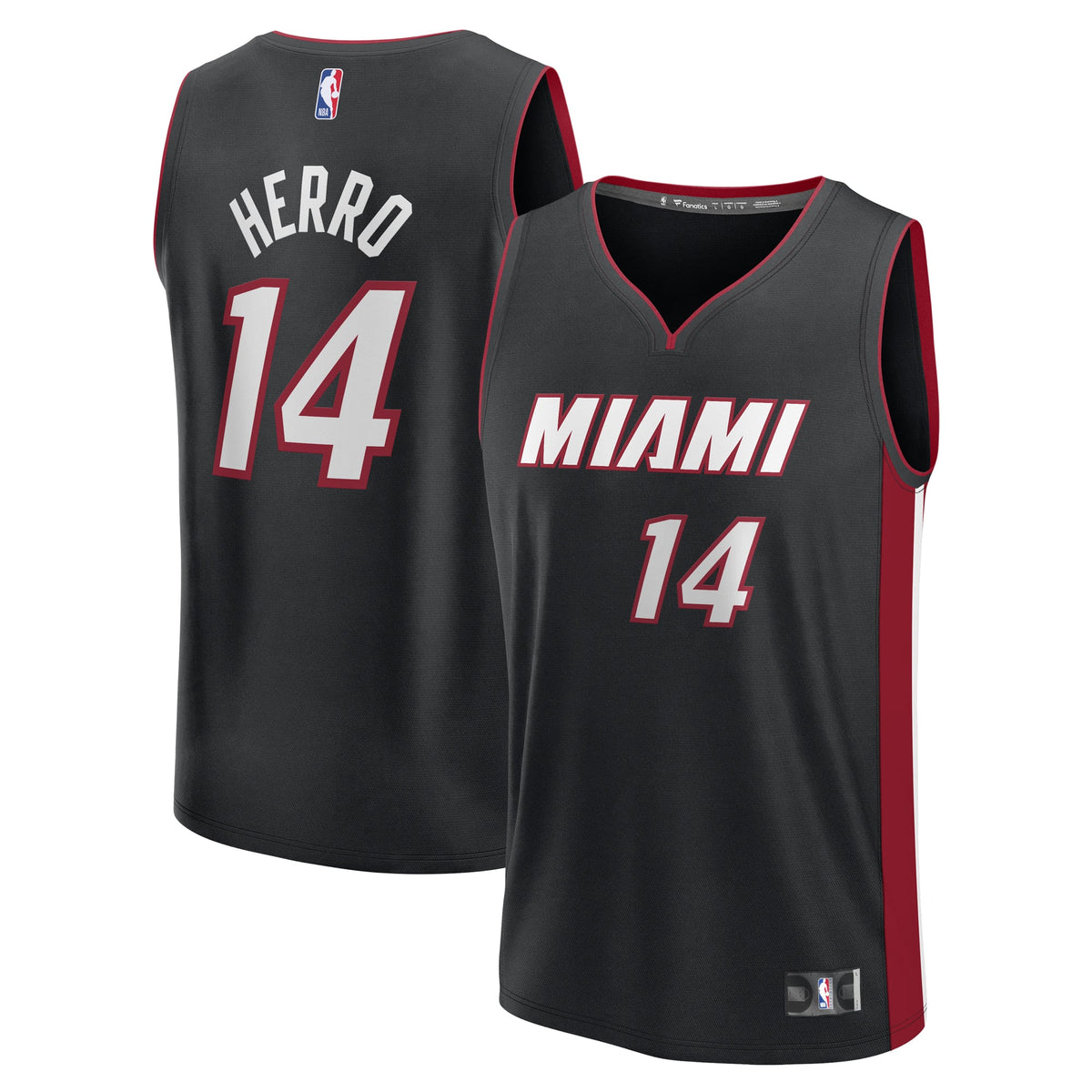 Youth Miami Heat Tyler Herro Fanatics Black Fast Break Replica Player Jersey - Icon Edition