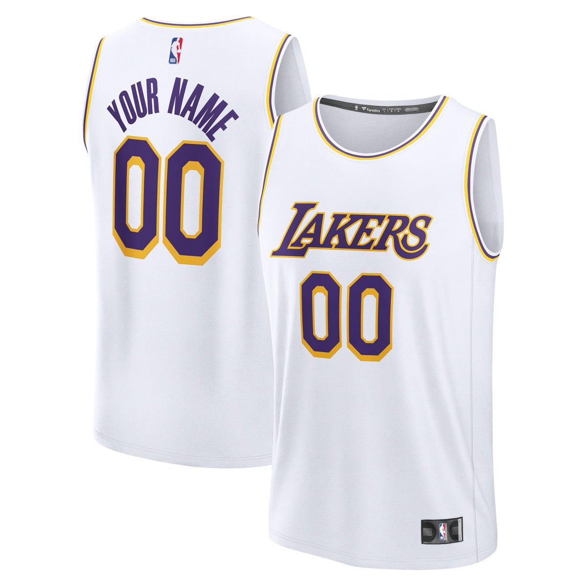 Youth Los Angeles Lakers Fanatics White Fast Break Custom Replica Jersey - Association Edition