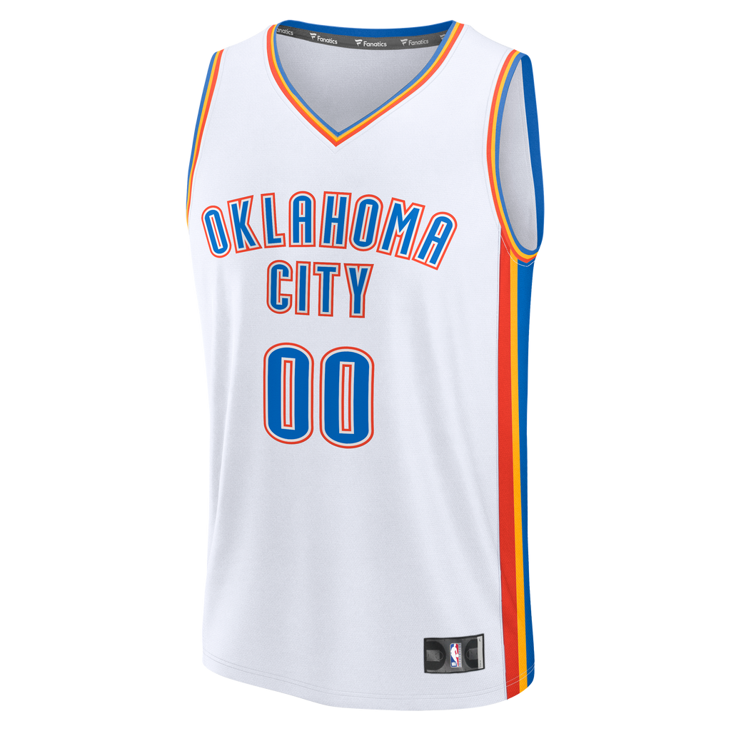 Youth Oklahoma City Thunder Fanatics White Fast Break Custom Jersey - Association Edition