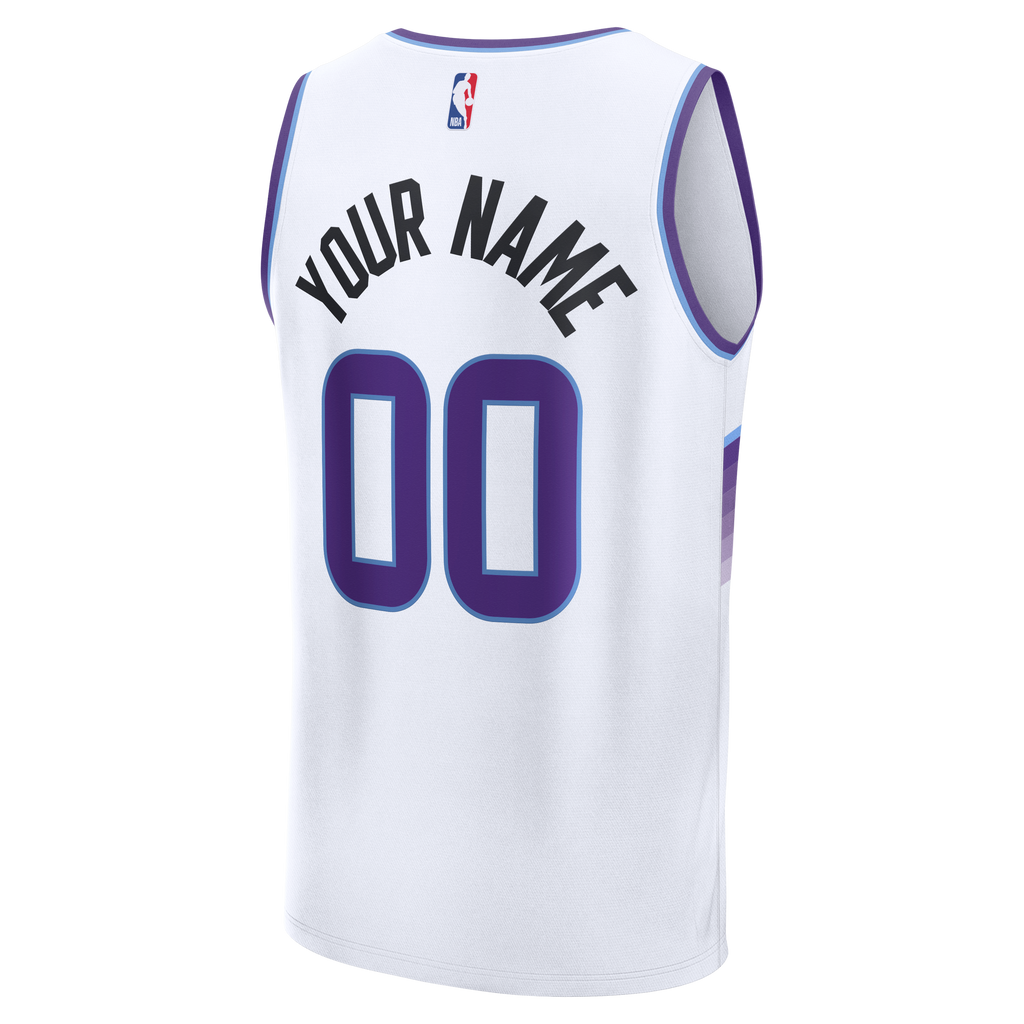 Youth Utah Jazz Fanatics White Fast Break Replica Custom Jersey - Association Edition