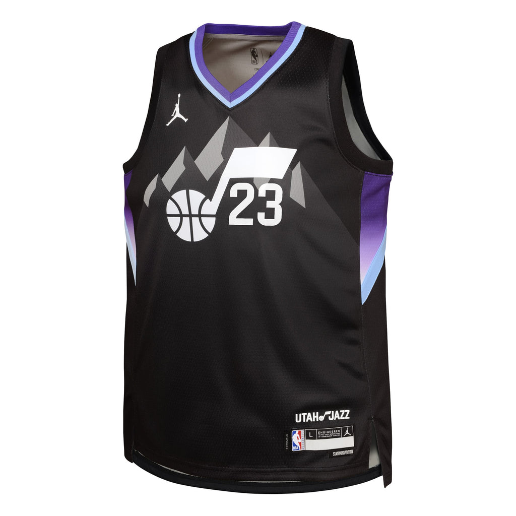 Youth Utah Jazz Lauri Markkanen Jordan Brand Black Swingman Jersey - Statement Edition