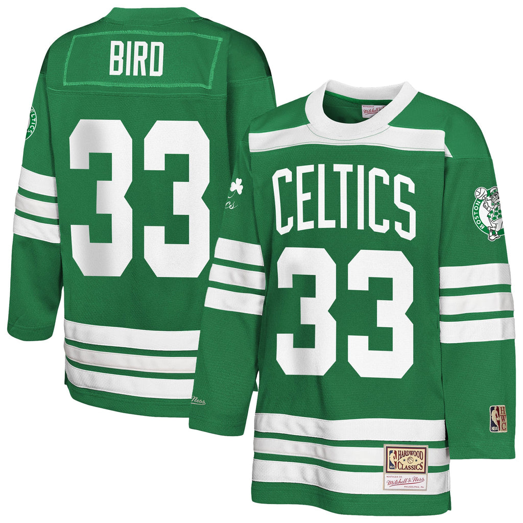 Youth Boston Celtics Larry Bird Mitchell & Ness Kelly Green Maxxed Out 2.0 Fashion Hockey Jersey