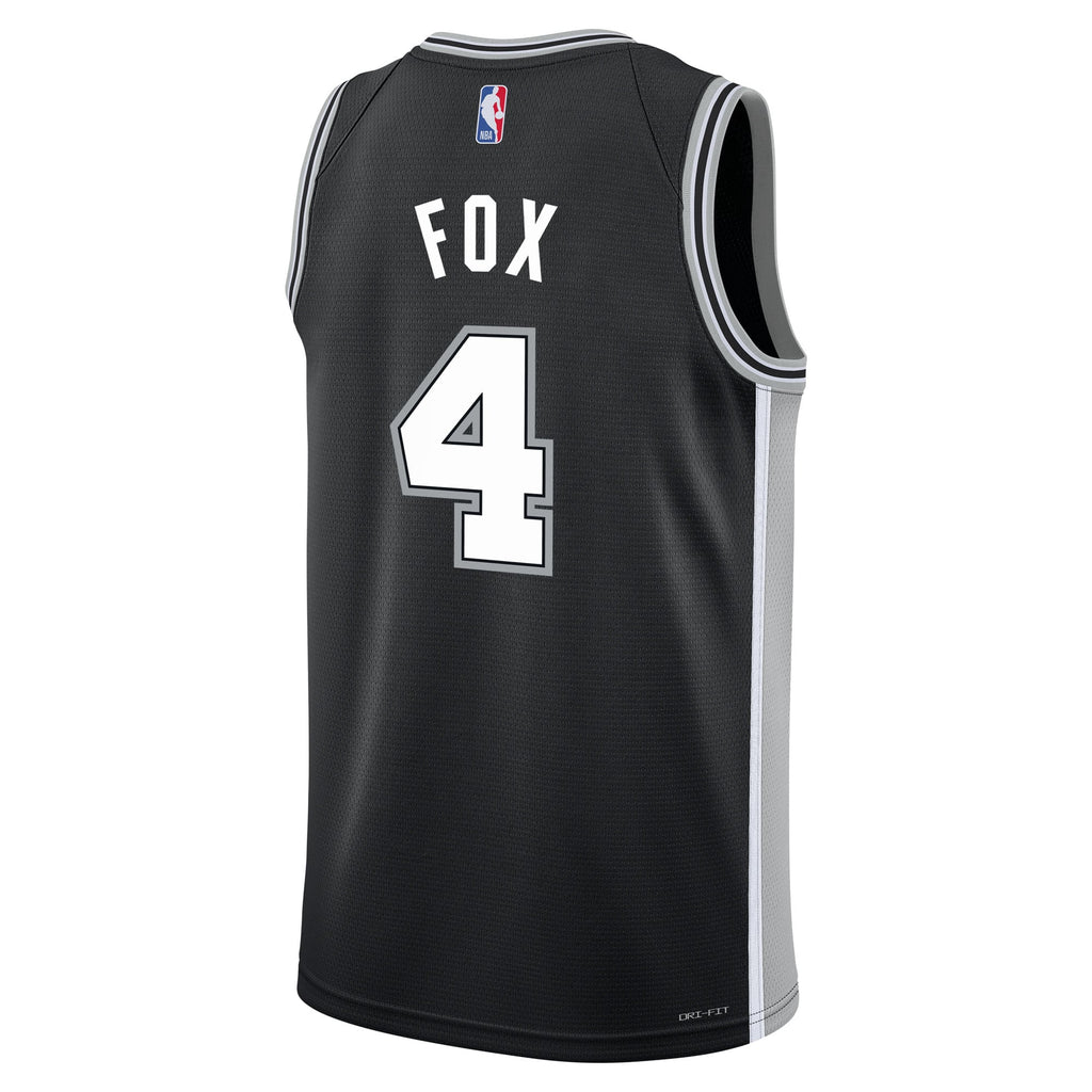 Youth San Antonio Spurs De'Aaron Fox Nike Black Swingman Jersey - Icon Edition
