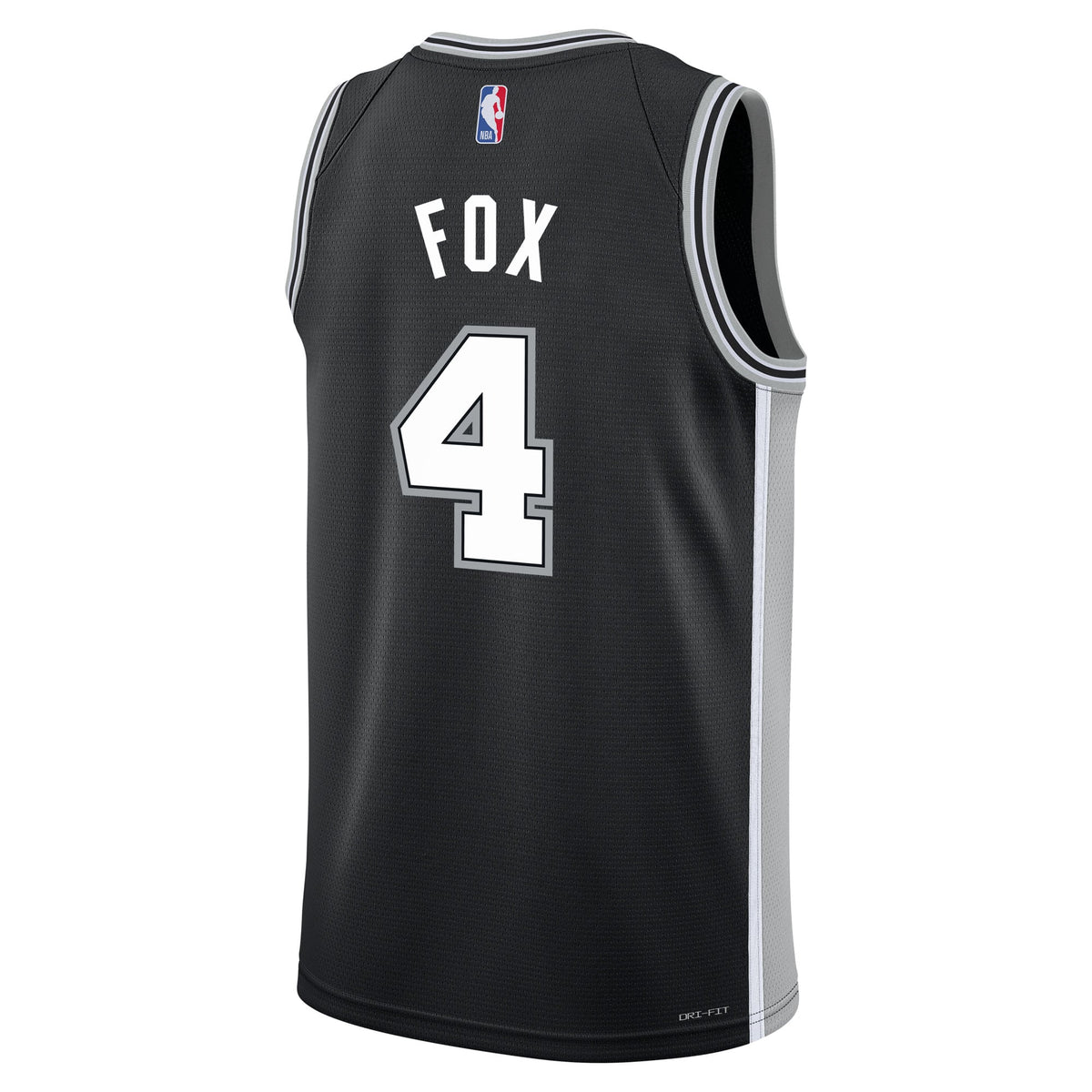 Youth San Antonio Spurs De'Aaron Fox Nike Black Swingman Jersey - Icon Edition