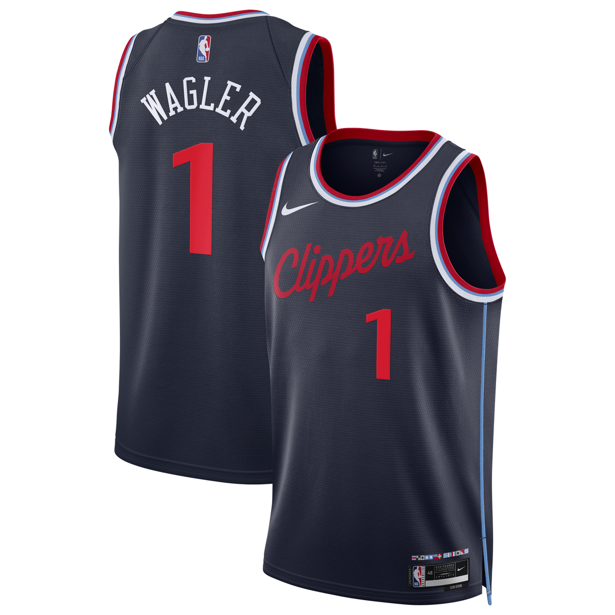 Youth LA Clippers Keaton Wagler Nike Navy Swingman Jersey - Icon Edition