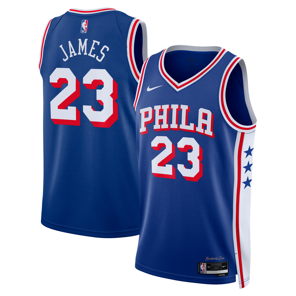 Youth Philadelphia 76ers LeBron James Nike Royal Swingman Jersey - Icon Edition